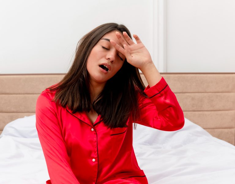 woman suffering from a hot flash