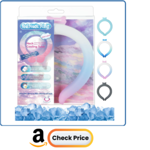 Neck Cooling Tube Wraps Ice Ring Neck Cooler Personal Ice Pack Wrap for Hot Weather Gel Reusable Wearable Gel Cooling for Summer Heat Hot Flashes Freezer.