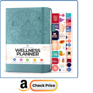 Legend Wellness Planner & Food Journal – Daily Diet & Health Journal with Exercise & Weight Loss Tracker – Nutrition Diary
