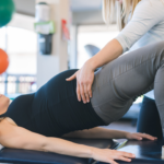 pregnant woman doing pelvic floor physical therapy