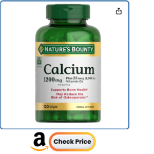 Nature's Bounty Calcium 1200 mg with 1000 IU Vitamin D3 - Bone Health Softgels, Calcium and Vitamin D Supplement