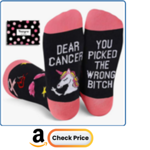 HAPPYPOP Cancer Awarenesss Gifts - Women Men Socks for Breast Cancer Survivor Chemo Patient