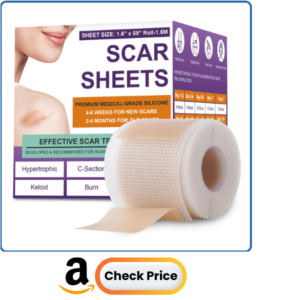 Silicone Scar Sheets, Medical Grade Silicone Scar Tape for Surgical, Hypertrophic, Keloid, C-Section, Burn, Old & New Scars, Reusable