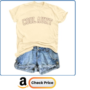 Aunt Shirt for Women Cool Aunts Club T Shirts Gift for Auntie Shirts Auntie Life Cute Short Sleeve Casual Tee Tops
