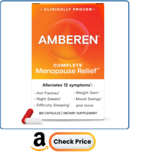 Amberen Menopause Supplement for Women, 60 Capsules, Clinically Proven, Helps Support Hormone Balance, Helps Relieve 12 Menopause Symptoms: Hot Flashes