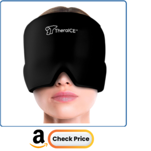 TheraICE Migraine Relief Cap | Soothing Headache Hat Ice Pack Mask | Face Cold Compress Cooling Gel Head Wrap Products for her Sinus Tension Stress Hangover