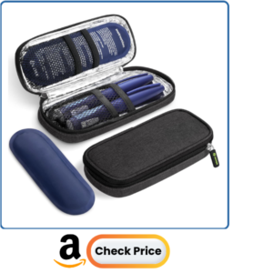 AUVON Insulin GLP1 Ozempic Cooler Travel Case with 2 x 90g TSA Approved Ice Packs, Diabetic Medication Insulated Cooling Bag for Insulin Pens and Diabetic Supplies.