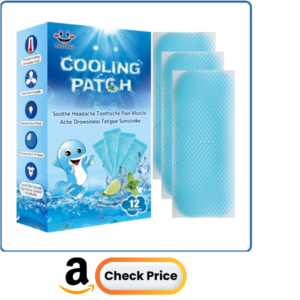 EASYEAH 12 Sheets Cooling Patches for Fever Discomfort & Pain Relief, Cooling Relief Fever Reducer, Soothe Headache Pain