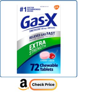 Gas-X Extra Strength Chewable Gas Relief Tablets with Simethicone 125 mg for Bloating Relief,