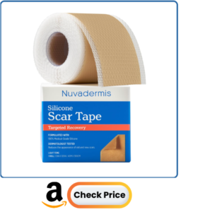 NUVADERMIS Silicone Scar Sheets for Surgical Scars - 120" x 1.5" Roll - Medical Grade Silicone Scar Tape and Face Tape for Wrinkles, Keloid Scars