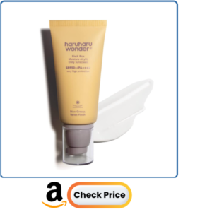Haruharu Wonder Black Rice Moisture Airyfit Daily Sunscreen 1.69fl.oz - Velvet Finish, No White Cast, Hydrating, Moisturizing, Korean Skin Care, Vegan