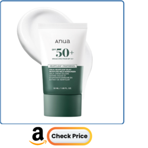 Anua Heartleaf Silky Moisture Mild Sunscreen, with Panthenol, Broad Spectrum SPF 50+ with Moisturizing Formula, Lightweight Korean Sunscreen, Natural finish, Vegan