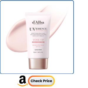 d'alba Piedmont Waterfull Tone-Up Sunscreen Serum BROAD SPECTRUM SPF 50 + Korean Sunscreen for Face, All Skin Tones