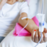 woman getting an IV drip intravenous therapy nad