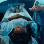 woman getting an mri full body scan imaging test
