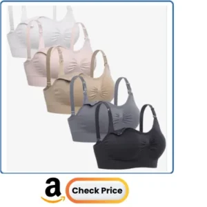 Womens Seamless Nursing Bra Sleeping Maternity Bralette for Breastfeeding Pack of 5
