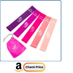 Fit Simplify Resistance Loop Exercise Bands with Instruction Guide and Carry Bag, Set of 5