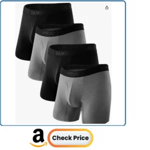 BAMBOO COOL Men's Underwear Boxer Briefs Multipack with Fly, No Ride Up