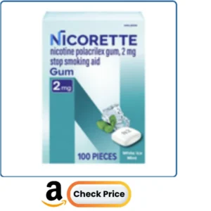 Nicorette Nicotine Gum 2mg, White Ice Mint, 200 Count | Quit Smoking Aid, Reduces Nicotine Cravings and Withdrawal Symptoms, Intense Craving Relief