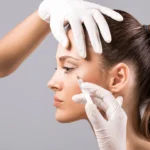 woman getting a botox or dysport injection for wrinkles